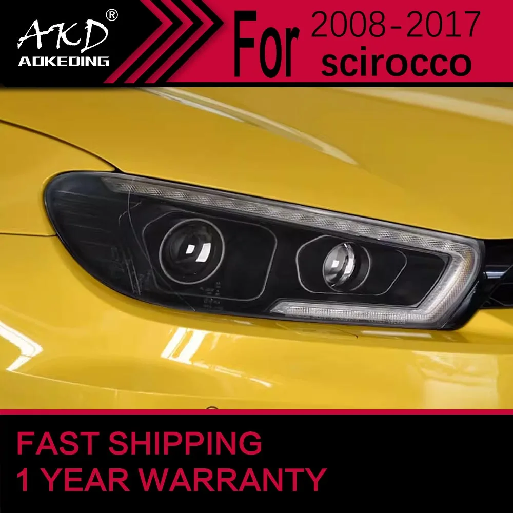 Car Lights for VW Scirocco LED Headlight 2008-2017 Scirocco Head Lamp Drl Projector Lens Automotive