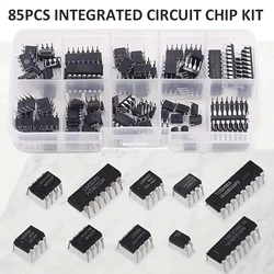 85PCS Integrated Circuit Chip Kit 10 Specifications IC-NE555 IC-LM324 IC-LM358 DIP Single Precision Timer Combination kit