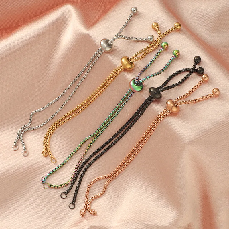 3 Pieces Bolo Bracelet Stainless Steel DIY Bead Chain