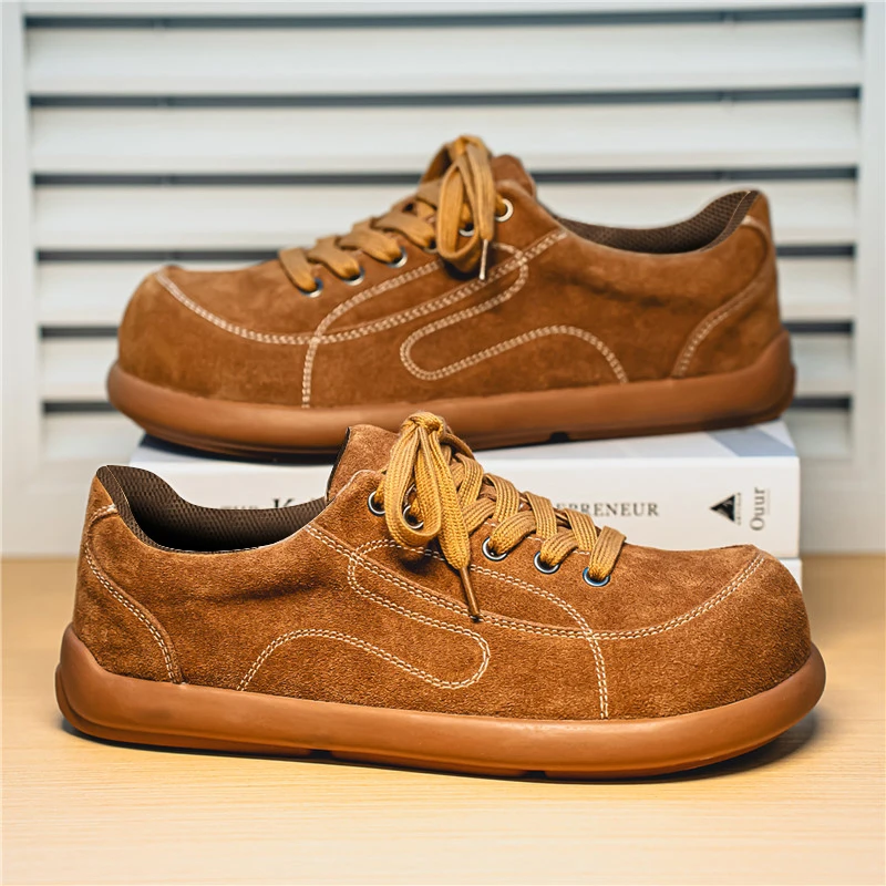 

Новые дизайнерские мужские замшевые кроссовки, весенне-коричневые повседневные туфли для мужчин, удобные винтажные кроссовки на плоской подошве, мужские zapatillas de hombre