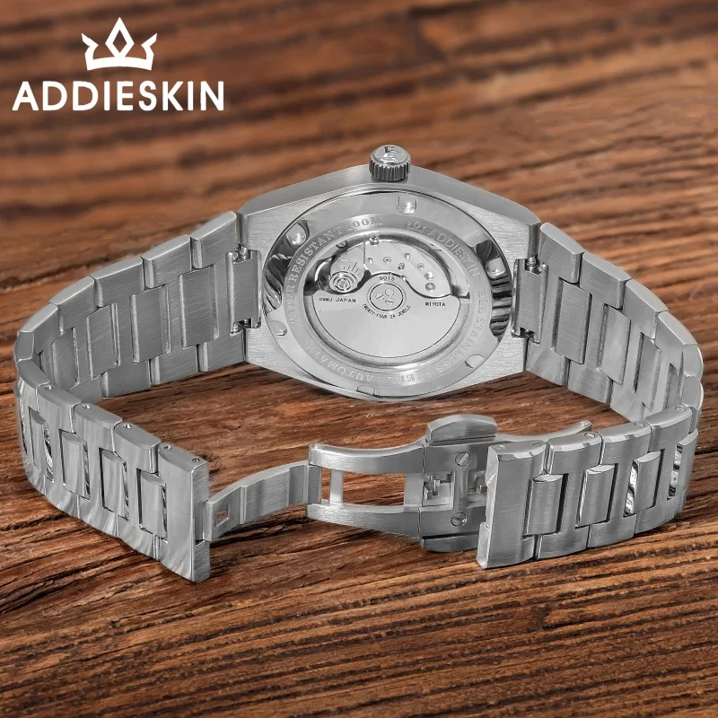 ADDIESKIN Мужские деловые часы K001 Светящиеся 100 м Водонепроницаемые «Pupil» Синтетический сапфир 9015 Механизм Автоматические механические часы