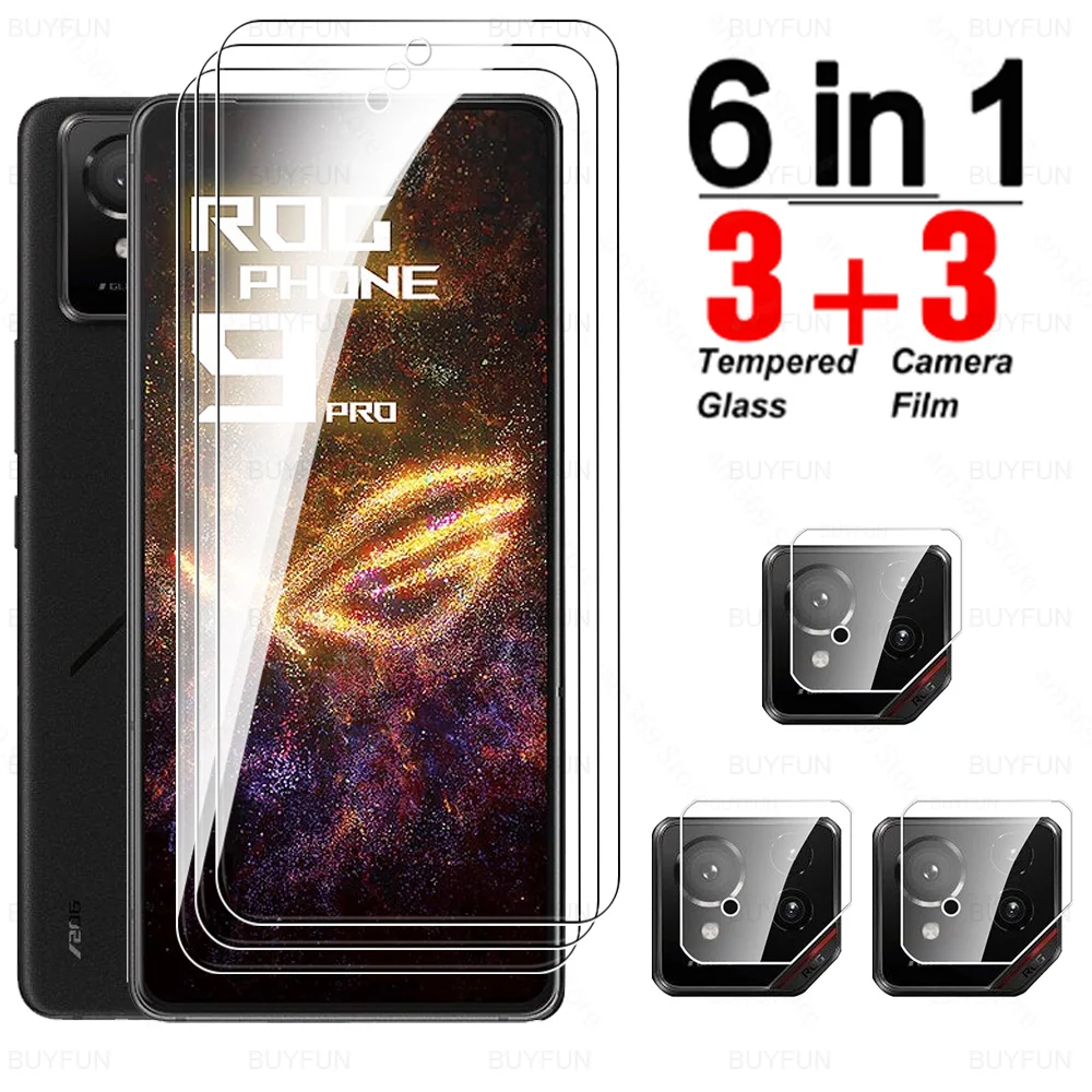 6in1 Tempered Glass For Asus ROG Phone 9 Pro Screen Protector Cover Lens Film ROGPhone9 ROGPhone9Pro Glass ROGPhone 9Pro Phone9