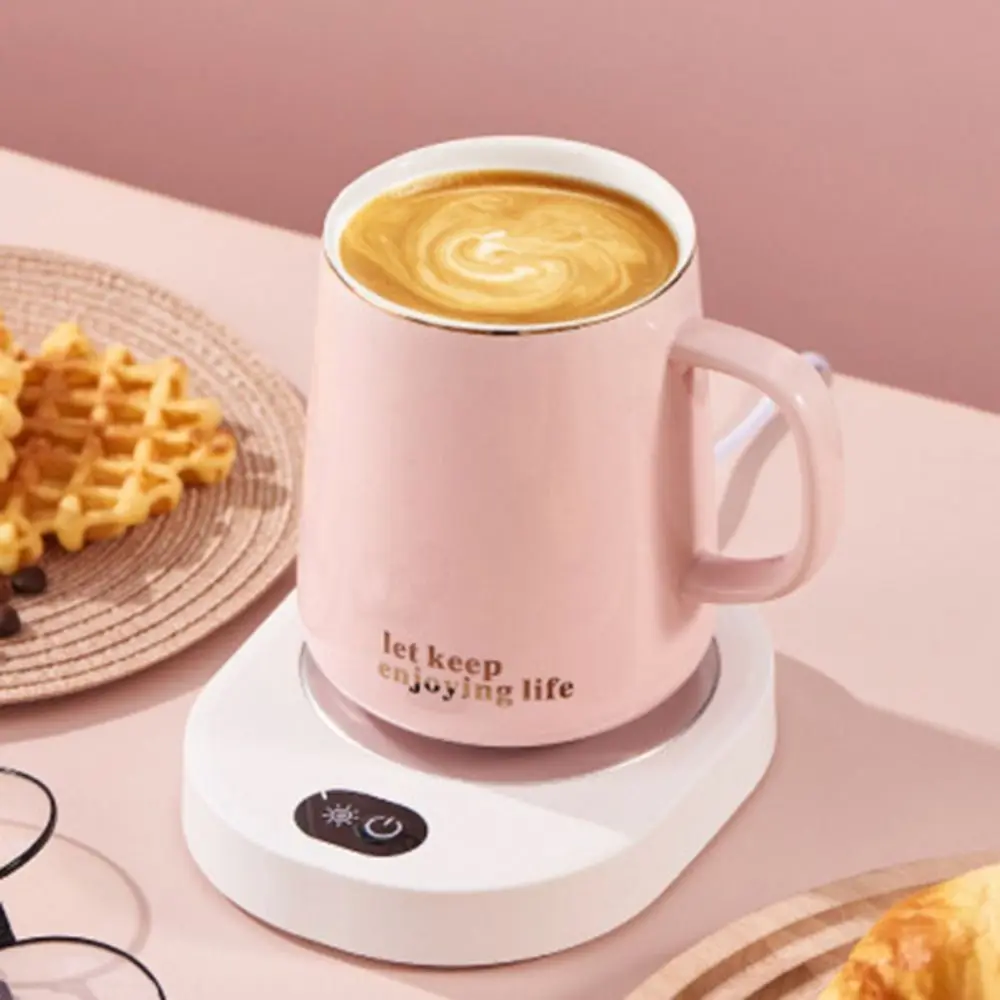 Oval Shaped Thermostatic Coaster Energy Saving Low Noise Constant-temperature Coaster Intelligent Anti-slip Base Cup Warmer