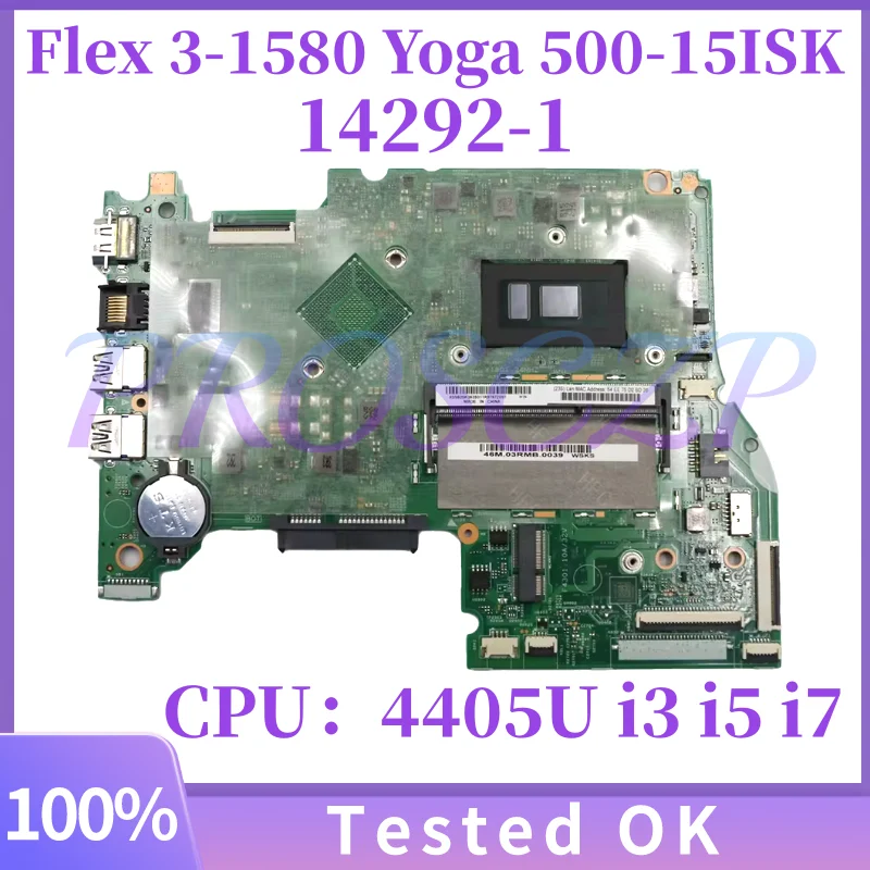 Placa-mãe para laptop Lenovo IdeaPad Flex 3-1580 Yoga 500-15ISK 15.6 polegadas com CPU i3 i5 i7 4405U 5B20K36404 5B20K36405