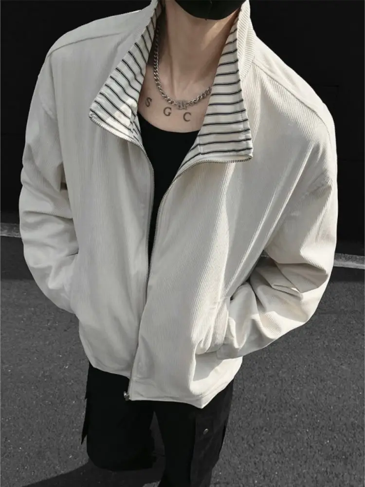 

Двусторонняя куртка с полосками и воротником-стойкой для мужчин, повседневная, весна-осень, CleanFit Harlington, премиум-класс, Haome C...