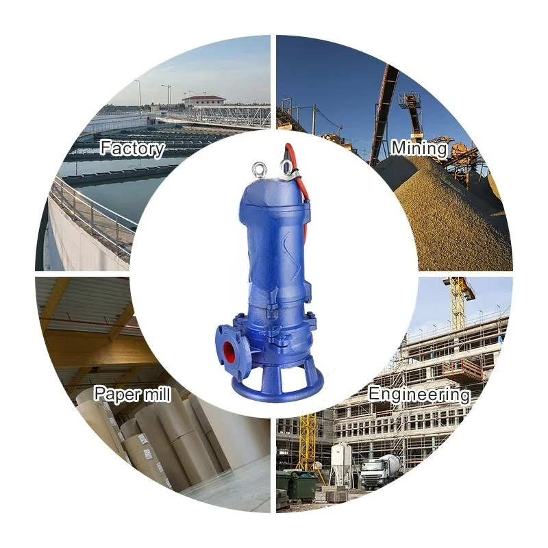 Heavy Duty Submersible Grinder Sewage Pump Cutter Submersible Water Pump Usage Fecal Single Blade Impeller Toilet Pump Chopper