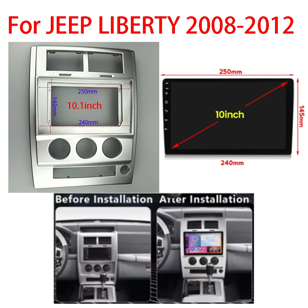 

7/9/10.1 Inch Car Radio Stereo GPS MP5 Android Player 2 Din Head Unit Fascias Dash Frame Install For JEEP LIBERTY 2008-2012