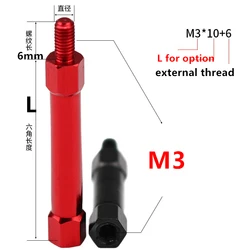 10pcs M3 Aluminum Column M3*6/8/10/12/15/18/20/25/30/35/37/40+6mm aluminum standoff spacer Spacing Screw for RC Model