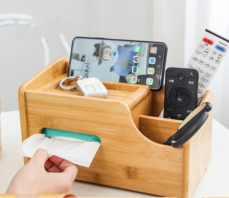 

2025 Light Luxury Bamboo Tabletop Brush Rack Storage Box, Makeup Brush, Beauty Tools, Living Room Storage Solution