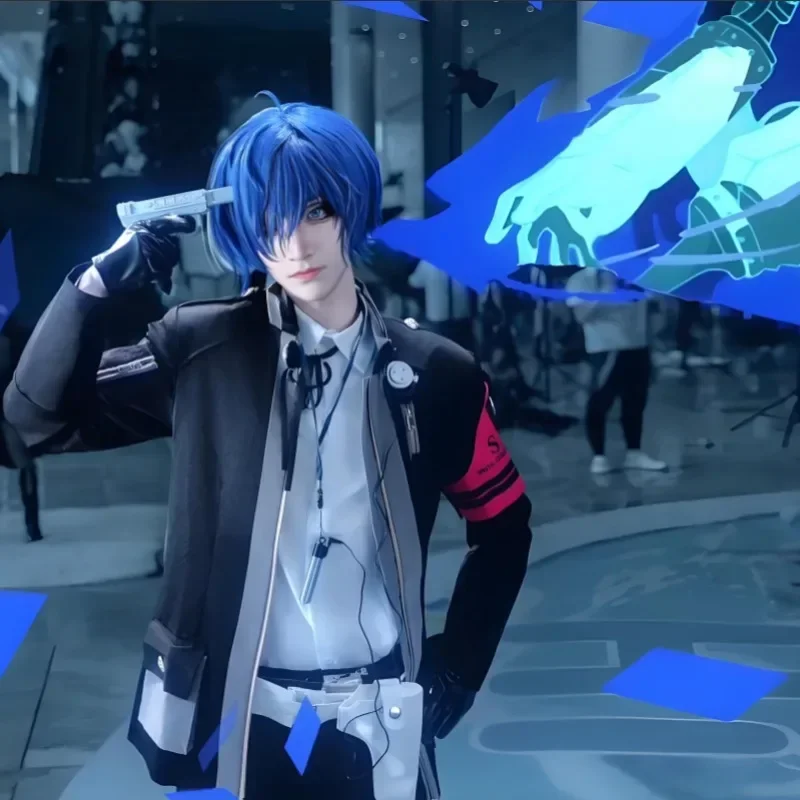 Makoto Yuki Costumi Cosplay Gioco P3 Uniformi scolastiche Ricamo Abito Pantaloni Camicia Set Festa di festa Anime Carnevale Outfit Unisex