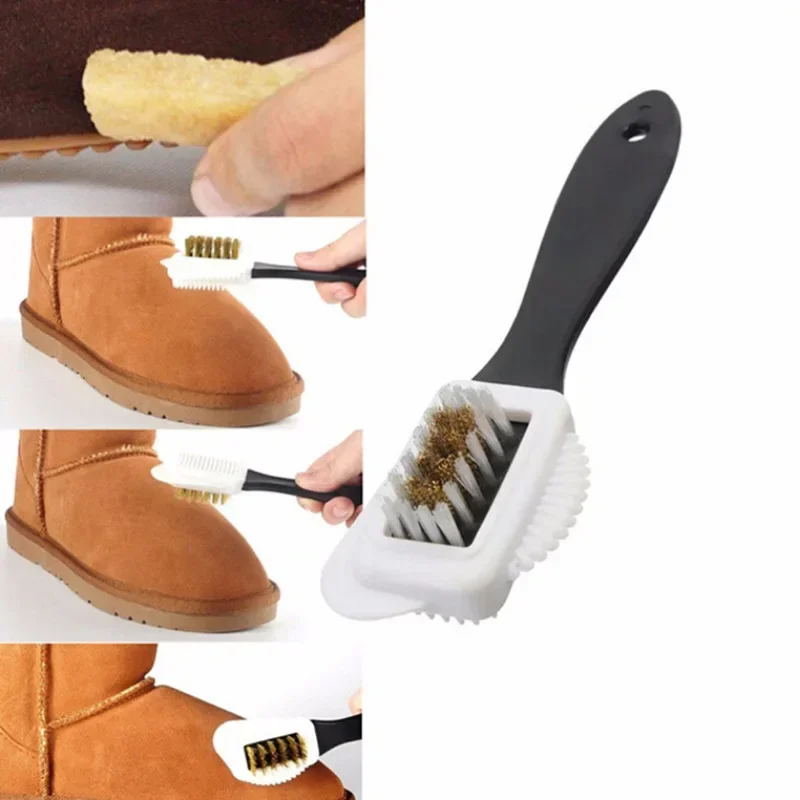 3 Side Cleaning Shoe Brush Plastic S Shape Shoe Cleaner For Suede Snow Boot Leather Shoes Household Cleaning Tools & Accessories