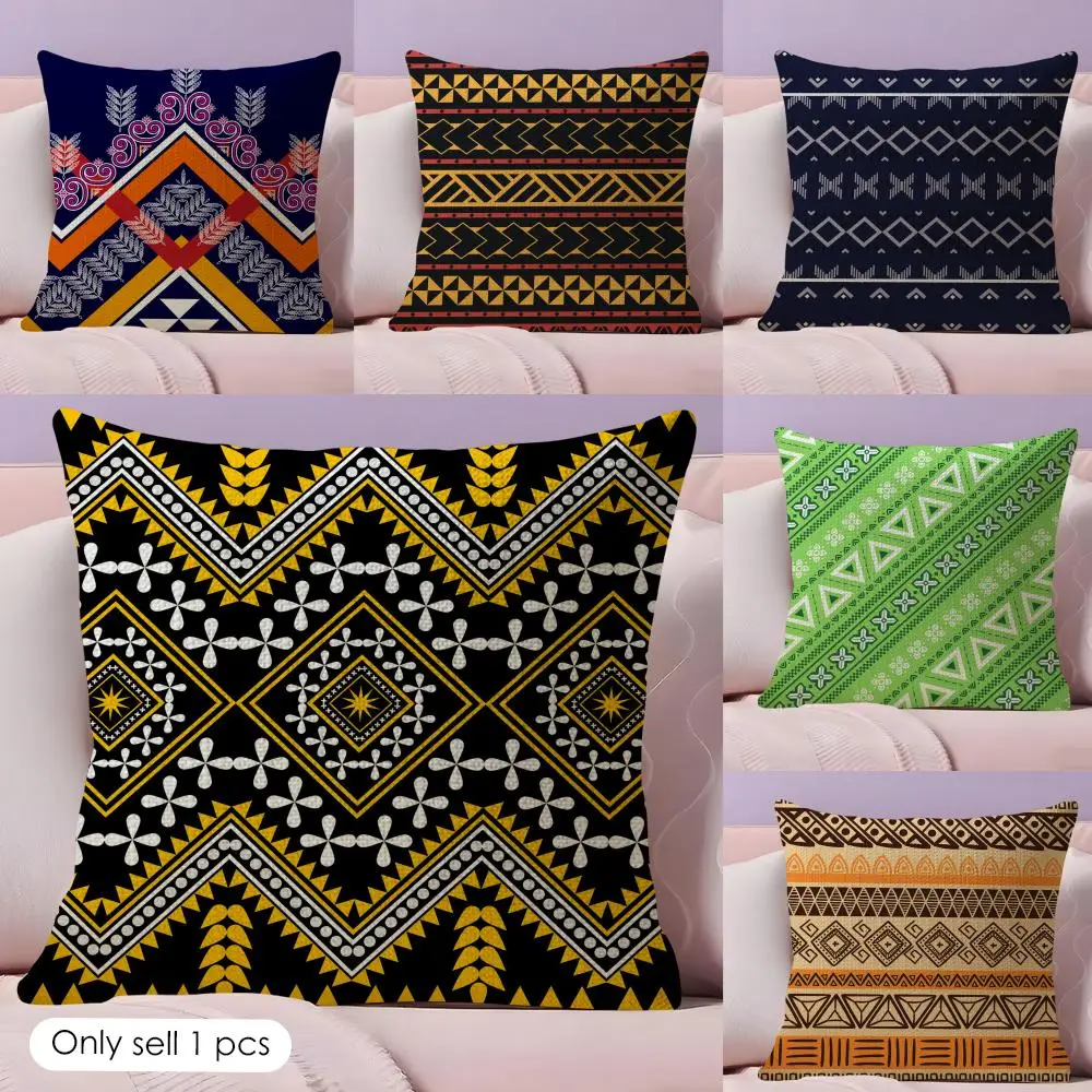 Samoan Tribe Samoa Totem Cushion Cover Natural Linen Double Sided Print  Throw Pillow Case for Sofa Couch Home Decor