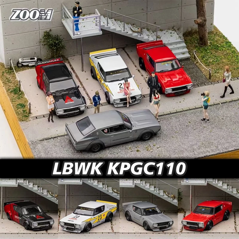 

ZOOM In Stock 1:64 LBWK SKYLINE GTR KPGC110 Diecast Car Model Toys