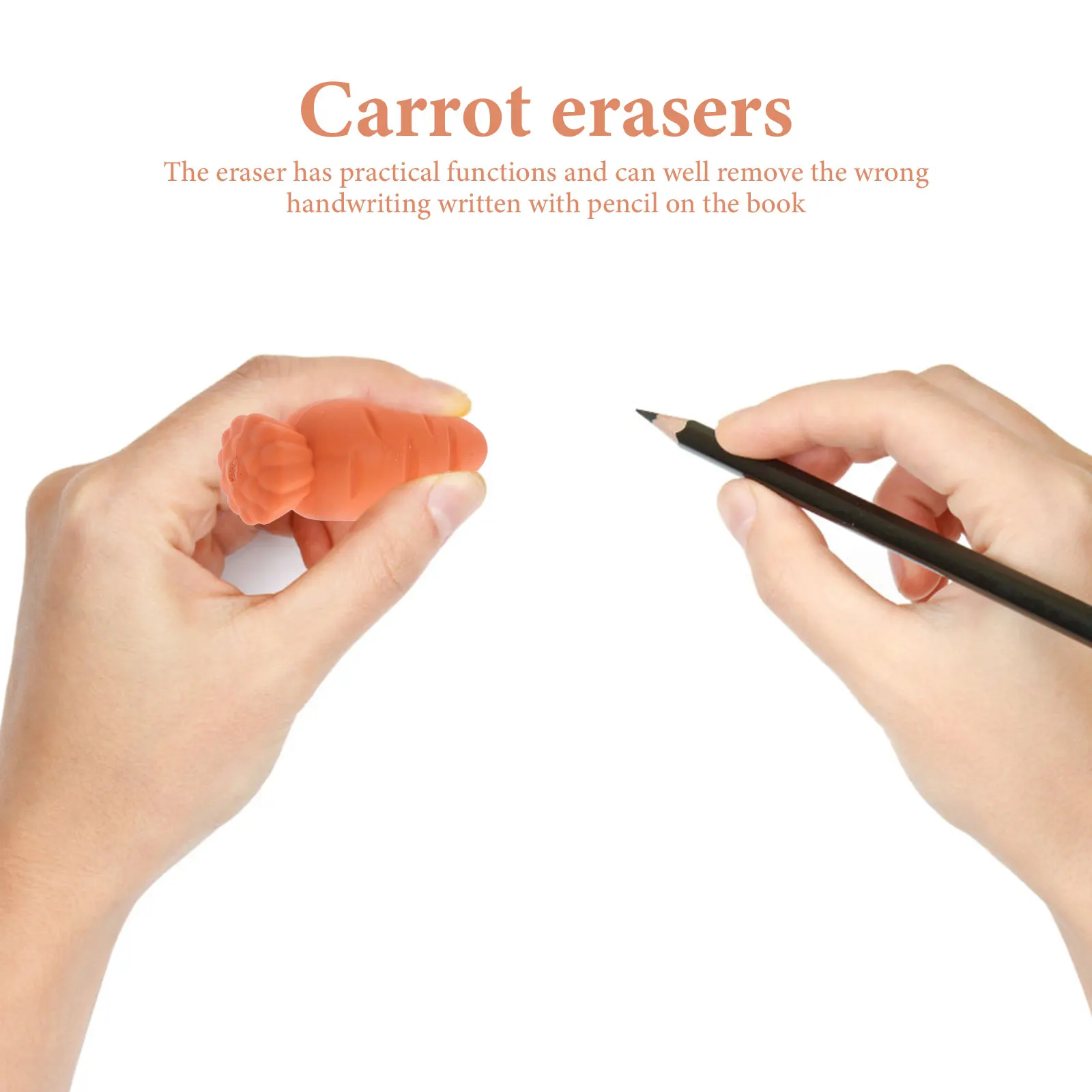 

20 Pcs Carrot Eraser Food Fruit Erasers for Kids Soft Animal Candy Dedicated Bulk