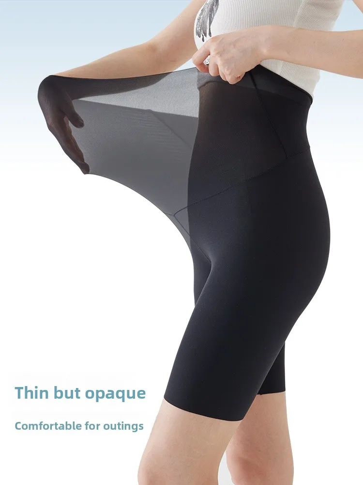 رقيقة جدا الصيف الحرير الجليد السراويل Fitn عالية الخصر خمسة أرباع اليوغا arkskin السراويل النسائية ملابس خارجية ركوب السراويل