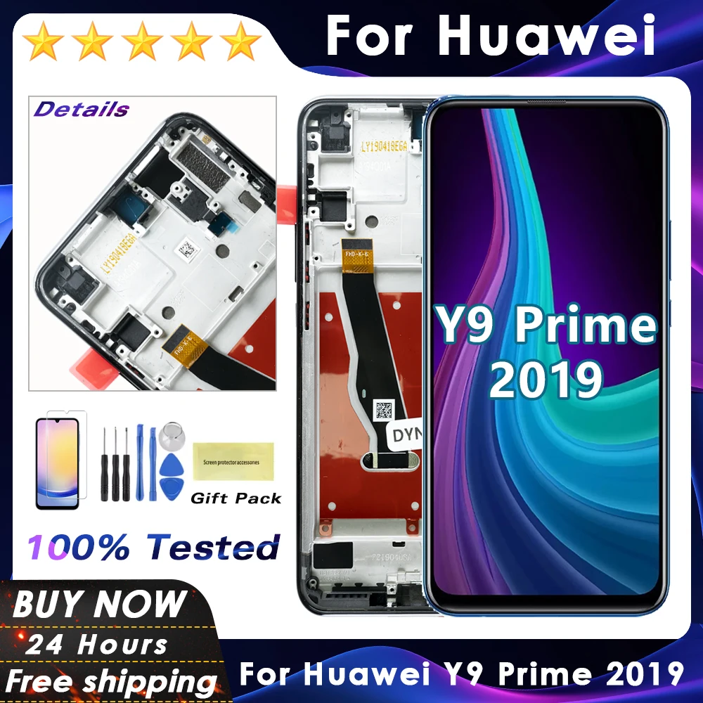 LCD for Huawei Y9 Prime 2019 STK-L21/L22/LX3 Display Touch Screen Digitizer Assembly for Huawei P Smart Z STK-LX1 Replacement