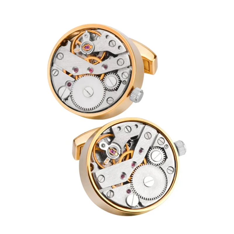 SAVOYSHI Brand Mechanical Watch Movement Cufflinks for Mens Shirt Cuff Functional Watch Mechanism Cuff Links Designer Jewelry