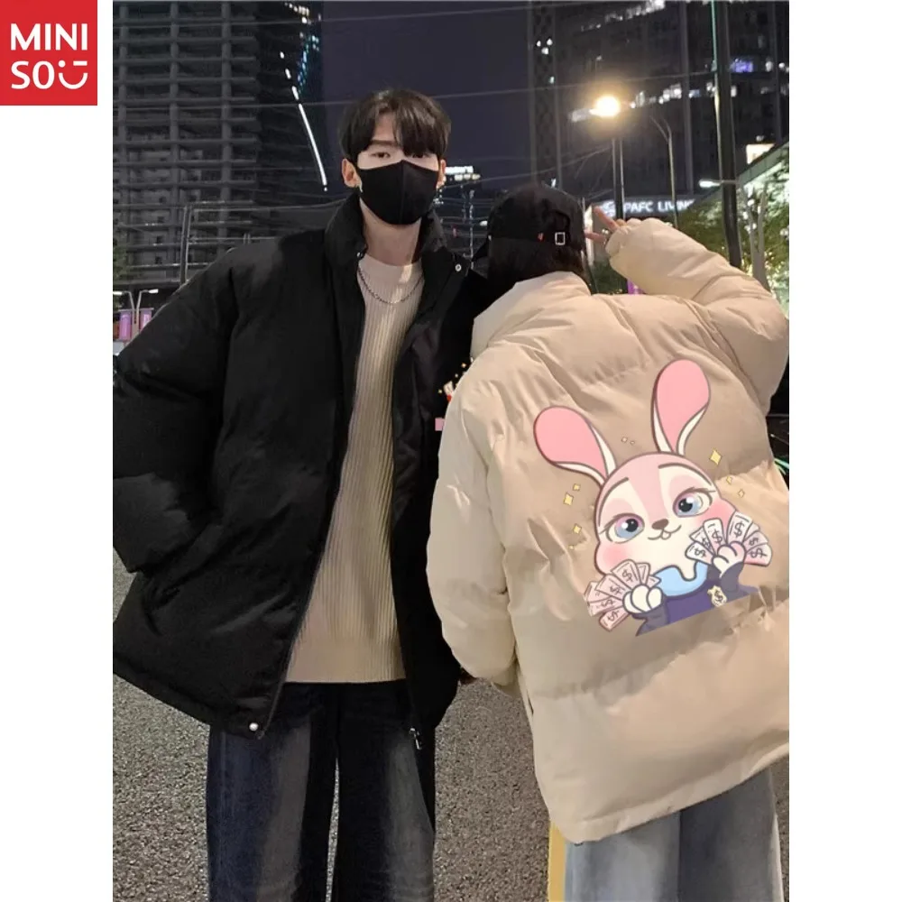 أرنب الثعلب زوجين مبطن الملابس الشتاء الرجال والنساء سترة مبطن سترة سميكة الدافئة فضفاضة كبيرة الحجم الخبز الملابس #5