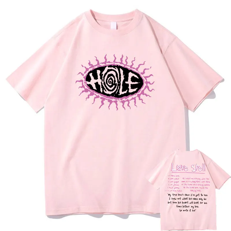 Hole Love Spell Lyrics T Shirt Vintage Hip Hop Men Women Oversized