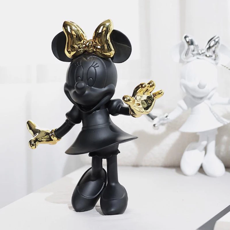 29cm Welcome Minnie Mouse Action Figure Collection Doll Fashion Room Ornaments Statue Simple Modern Mickey Decoration Model Toys