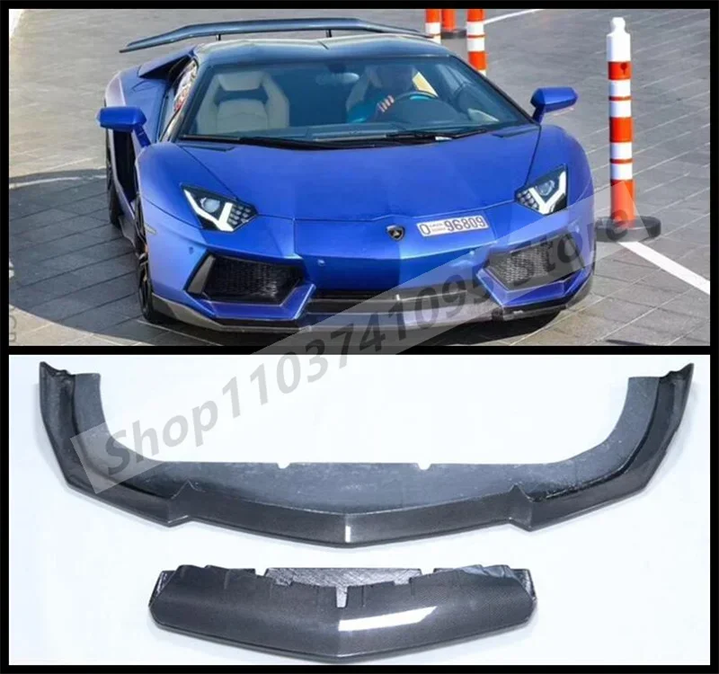 Real Carbon Fiber Front Bumper Splitters Cup Flaps Lid Spoiler Lip For Lamborghini Aventador LP700 LP720 DMC Style