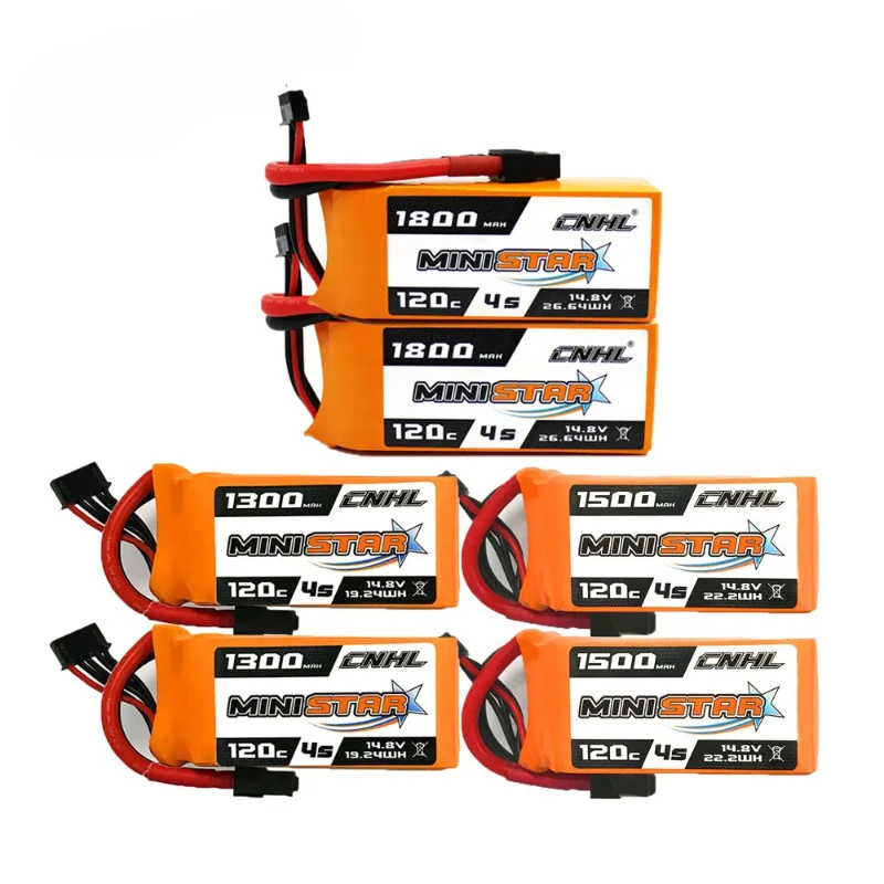 

2PCS 4S 14.8V Lipo Battery 1300mAh 1500mAh 1800mAh 120C Ministar Series With XT60 Plug For RC FPV Drone Quadcopter Airplane