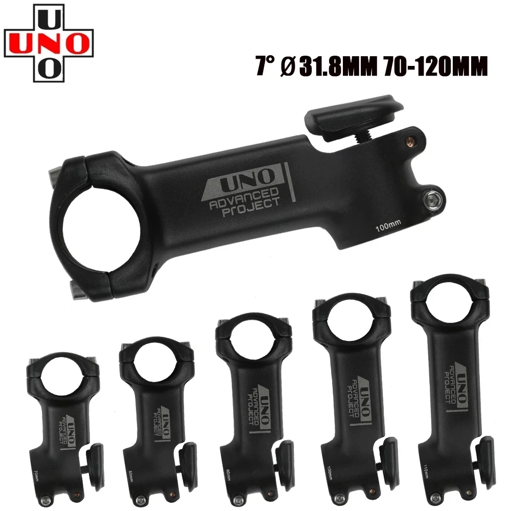 UNO Mountain Road Bicycle Stem MTB Bike 7 Degree 28.6*31.8mm 70-120mm Ultralight Aluminum Handlebar Stem Bike Accessories