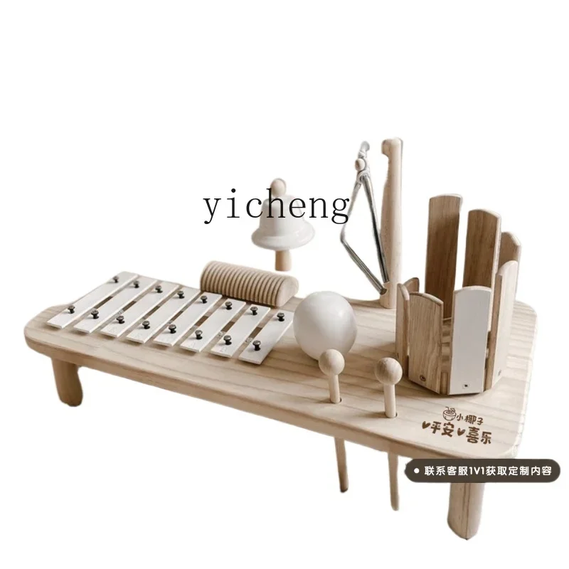 

Newborn Baby Child Wooden Handbell Music Table Toy 0123 Baby New Year's Day Birthday Gift Orff