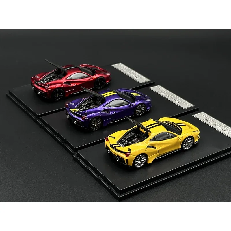 IM 1:64 Novitec 488 capó de motor de pista abierto Diecast Diorama colección de modelos de coches juguetes en miniatura Ichiban