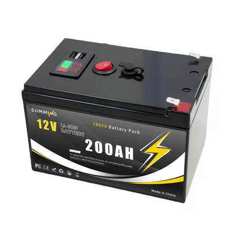 12V 200Ah Lithium Rechargeable LiFeP04 Battery Deep Cycle for Solar Power,UPS🗺️Scooters,Power Wheels,Fish Finder,Built-in BMS🚏