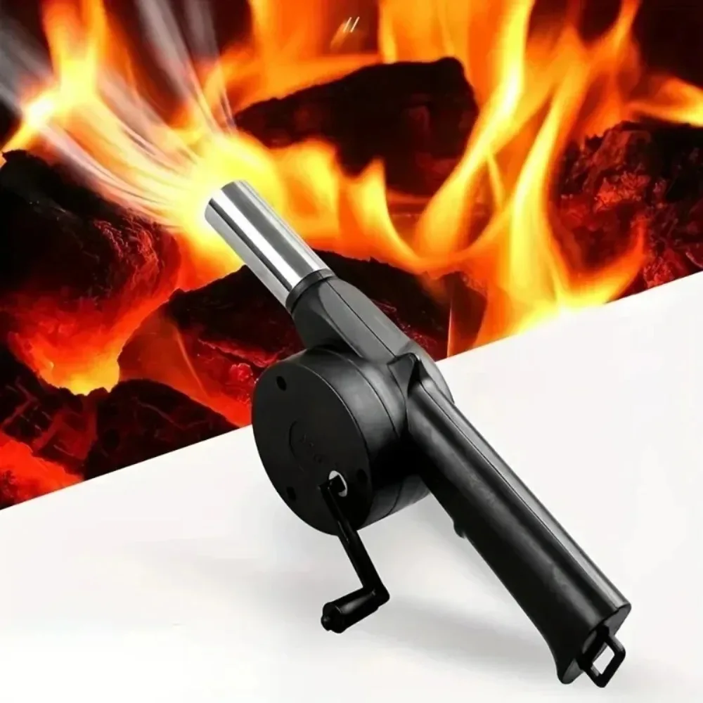 1PCS Outdoor Manual Blower Barbecue Tool Portable Fan Fireplace Blower Hand-Cranked Ignition Hand-Cranked Camping Ignition