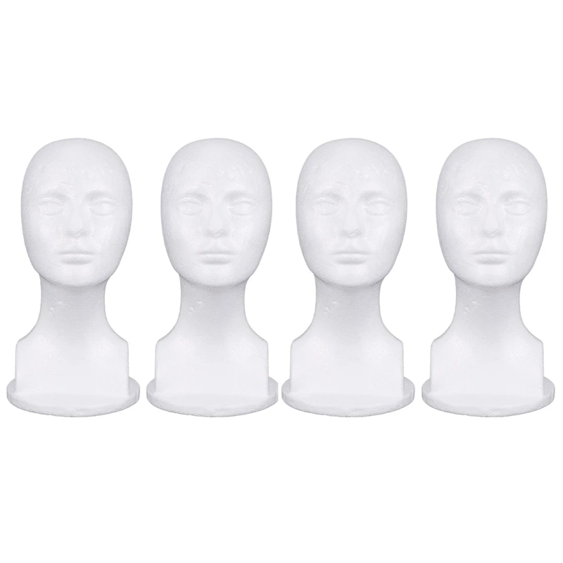 Quality 4X Styrofoam Mannequin Foam Head Model Glasses Hat Wig Display Stand