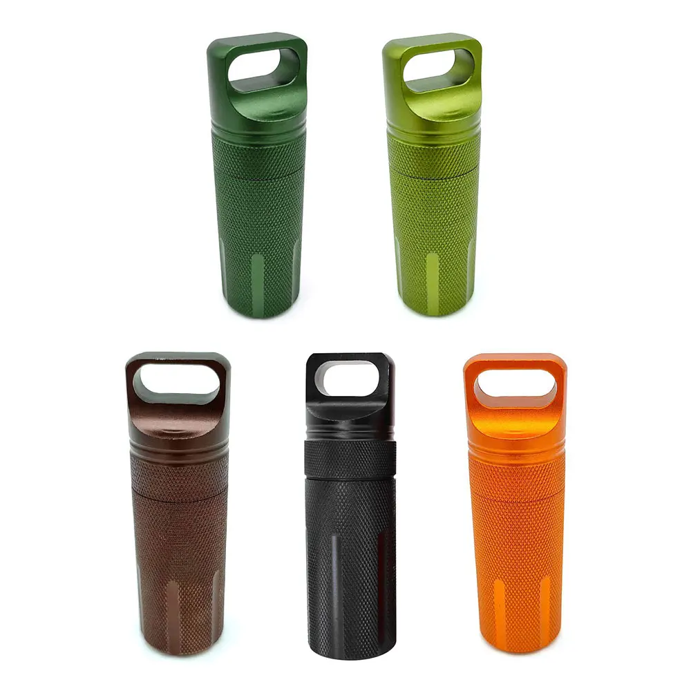 Aluminum EDC Survival Kit Waterproof Seal Bottle Capsule Airtight Case Outdoor Tools Capsule Holder Storage Container Tool