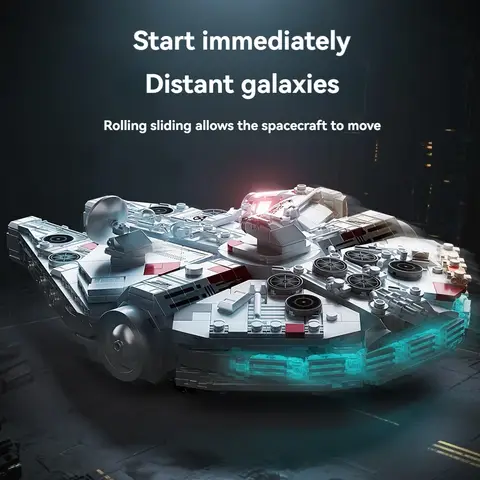 TOYLINX Cool 1361PCS Building Blocks Kits Millennium Falcon Bricks Christmas Birthday Holiday Boys Education ToysGifts