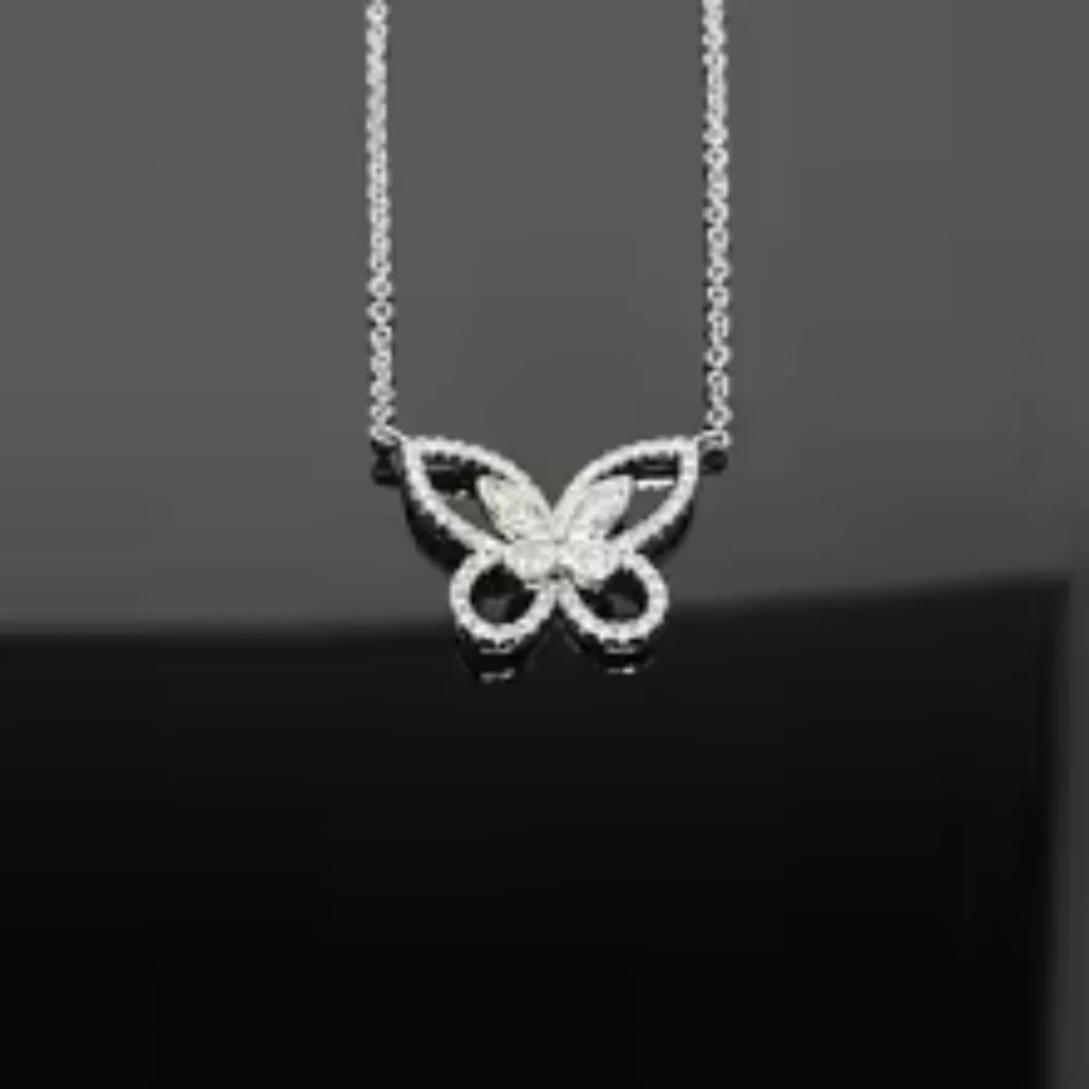 

925 sterling silver gold-plated classic butterfly earrings, butterfly bracelet, butterfly necklace.