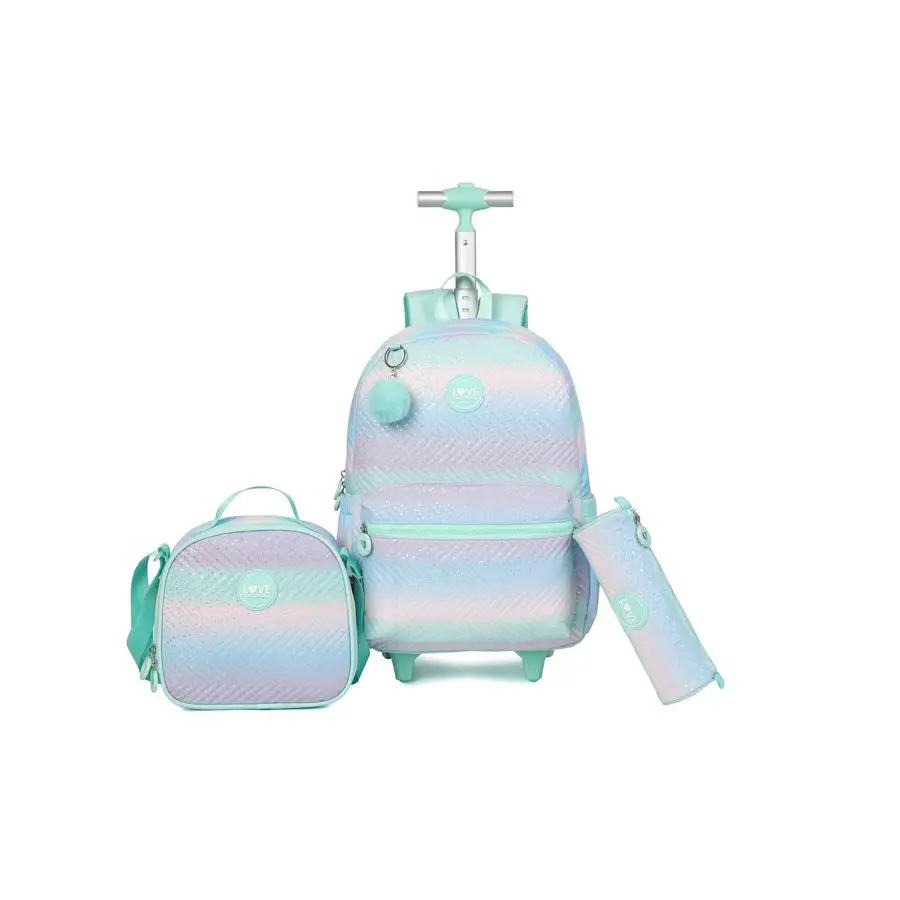 

Rolling roller Backpack for Travel Backpack with Wheels PU BLUE