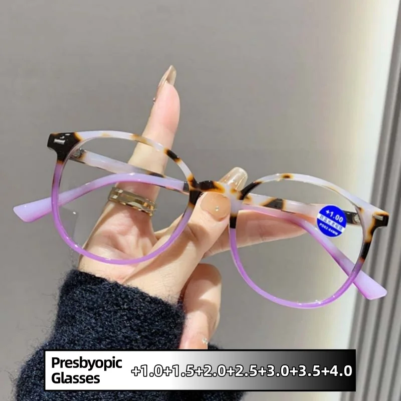 

High Quality Reading Glasses Anti-radiation Blue Light Blocking Eye Protection Presbyopia Eyeglasses Unisex Round Frame Eyewear