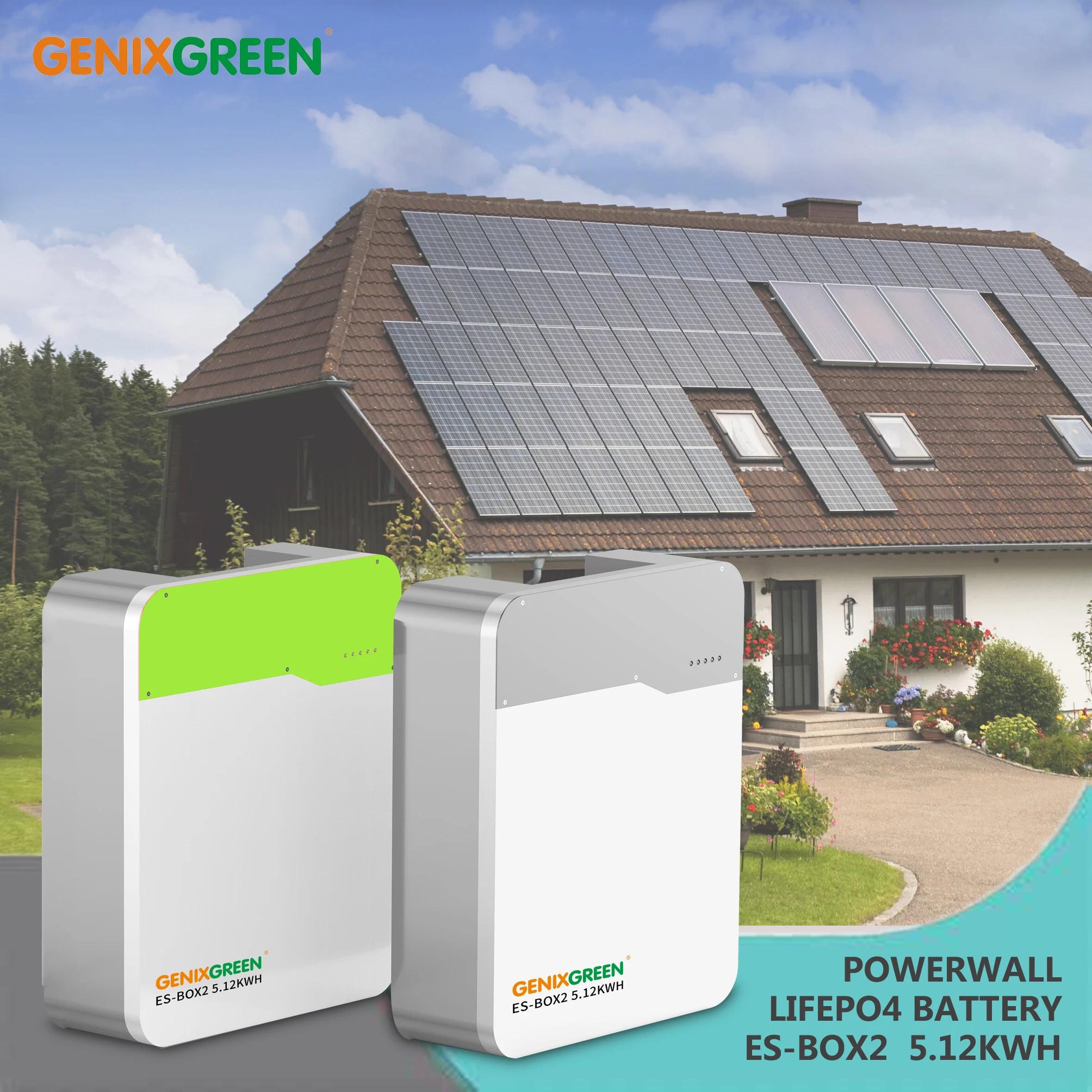 

Genixgreen off grid solar power battery home solar panel and batteries 48v lithium ion battery portable solar power generator