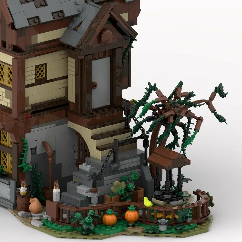 2148 قطعة MOC قلعة القرون الوسطى اللبنات الخيميائي المعماري وحدات نموذج الطوب الجمعية اللعب هدية للبالغين والأطفال