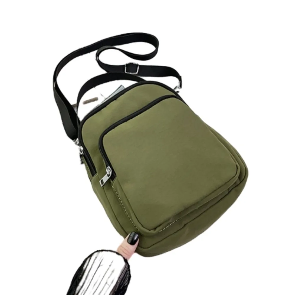 

Casual Nylon Crossbody Bag Large Capacity Adjustable Strap Mini Square Shoulder Bag Waterproof Korean Style Mobile Phone Pouch