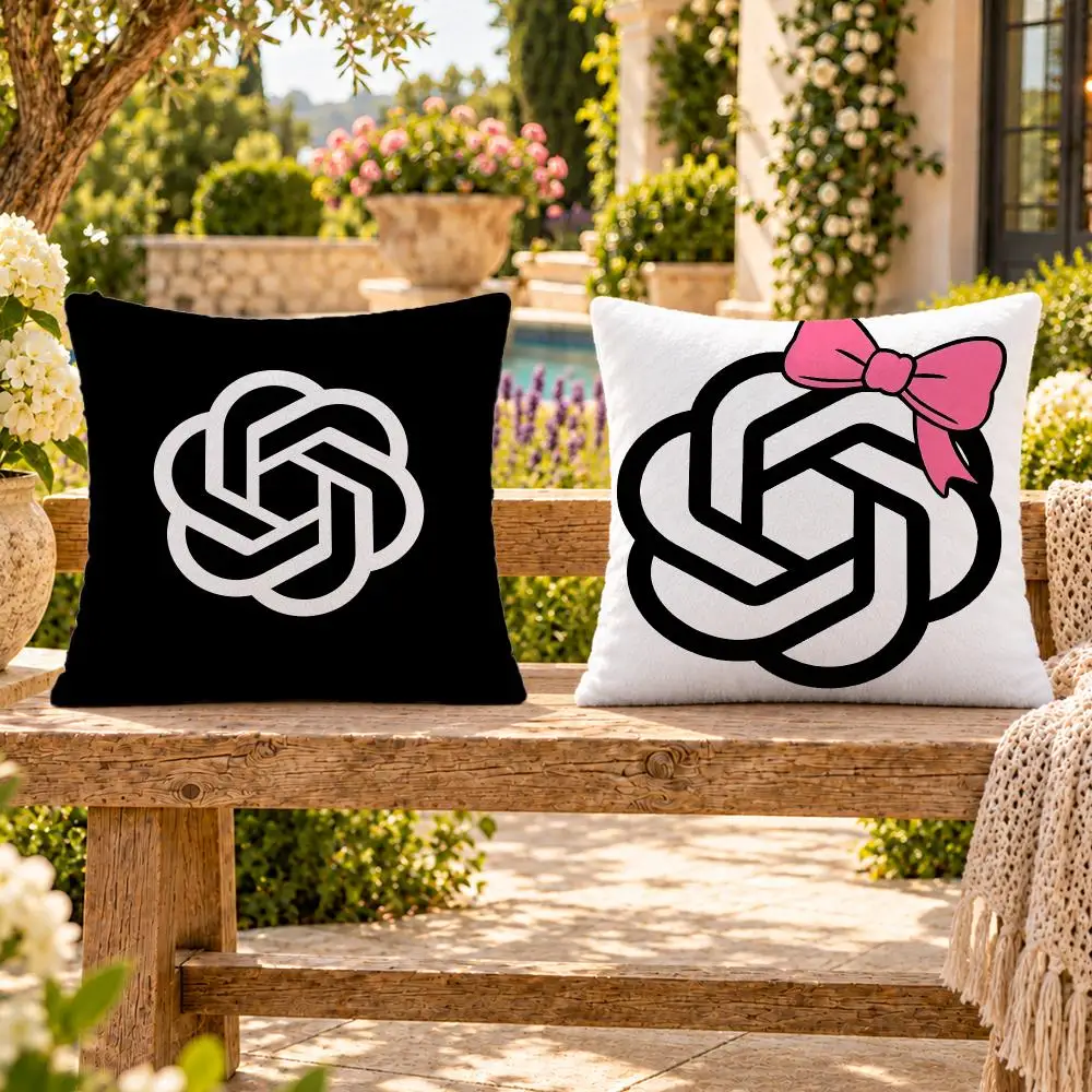 Tech Conversational AI ChatGPT Cushion Cover Soft Plush Throw Pillow Cover Washable Sofa Bed Patio Chair Home Decor