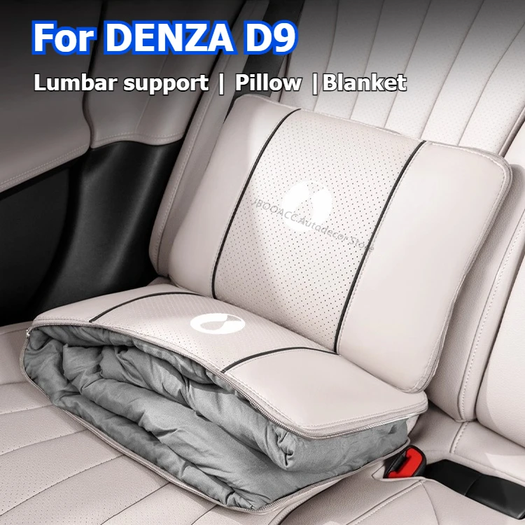 

‌For DENZA D9 Z9 N9 Multifunctional Car Pillow Blanket Foldable Car Neck Pillows Leather Headrest Seat Lumbar Cushion Support