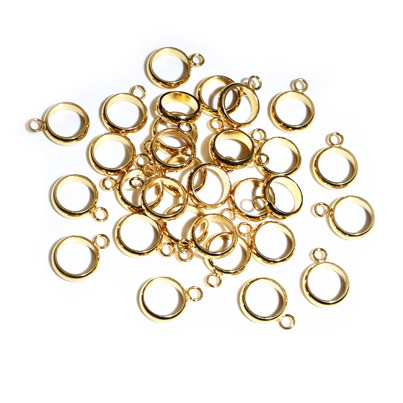 20pcs Stainless Steel Gold Color Loop Hoops Rings Circle Connector Diy Jewelry Findings Accessories for Bracelet Neckalce