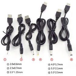 USB A maschio A DC 2.0 0.6 2.5 3.5 1.35 4.0 1.7 5.5 2.1 5.5 2.5mm spina di alimentazione Jack tipo A cavo di prolunga cavi connettore