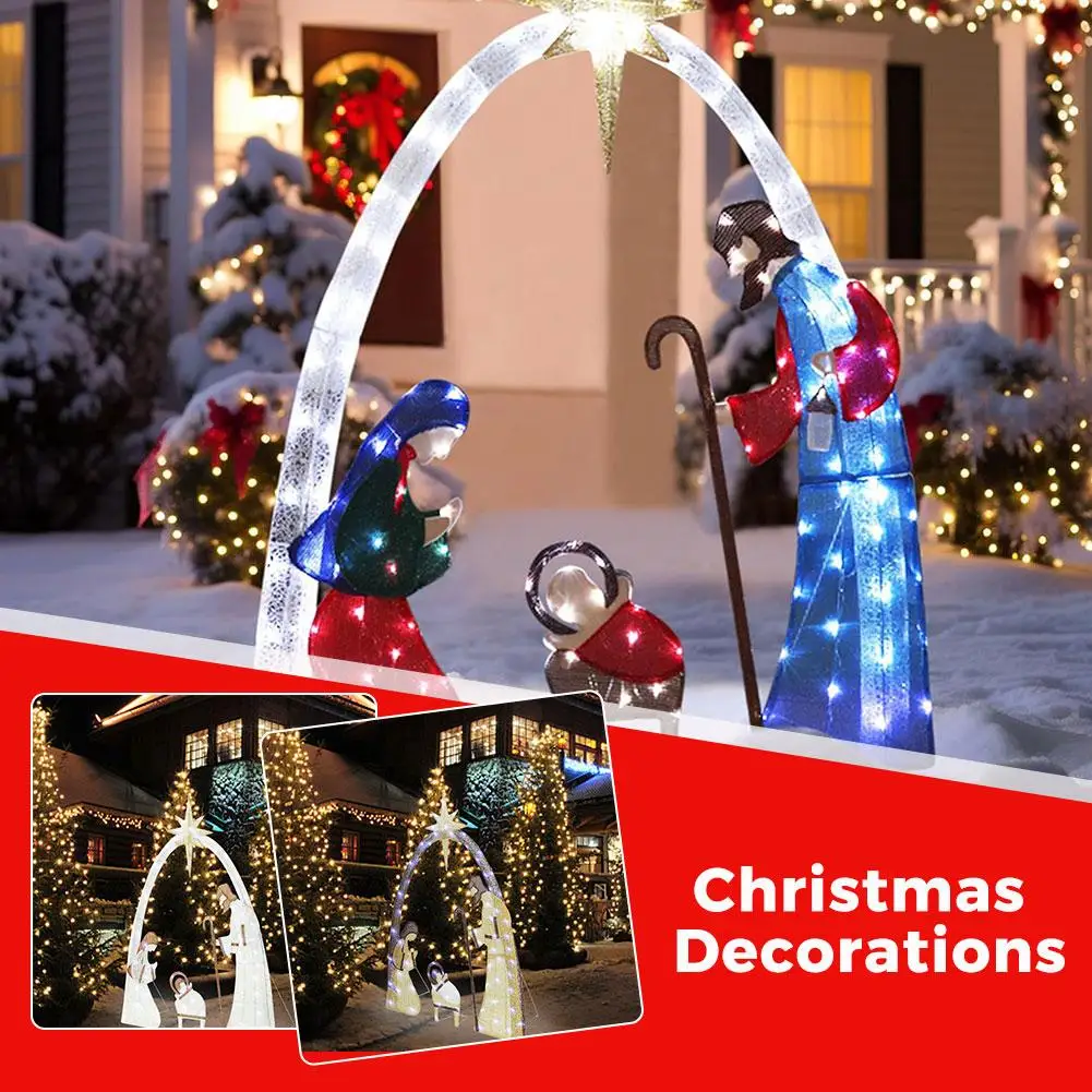 

Christmas 2024 Christmas Nativity Scene Cards Easter Decorations Courtyard Lawn Outdoor Cards T8i8