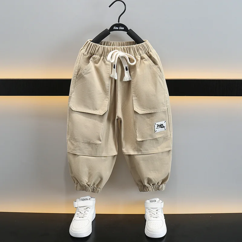 High Quality Boys Cargo Pants Spring Autumn Boys Trousers Casual Kids layered Design Pants Teenage Children Clothes For 2-10Year