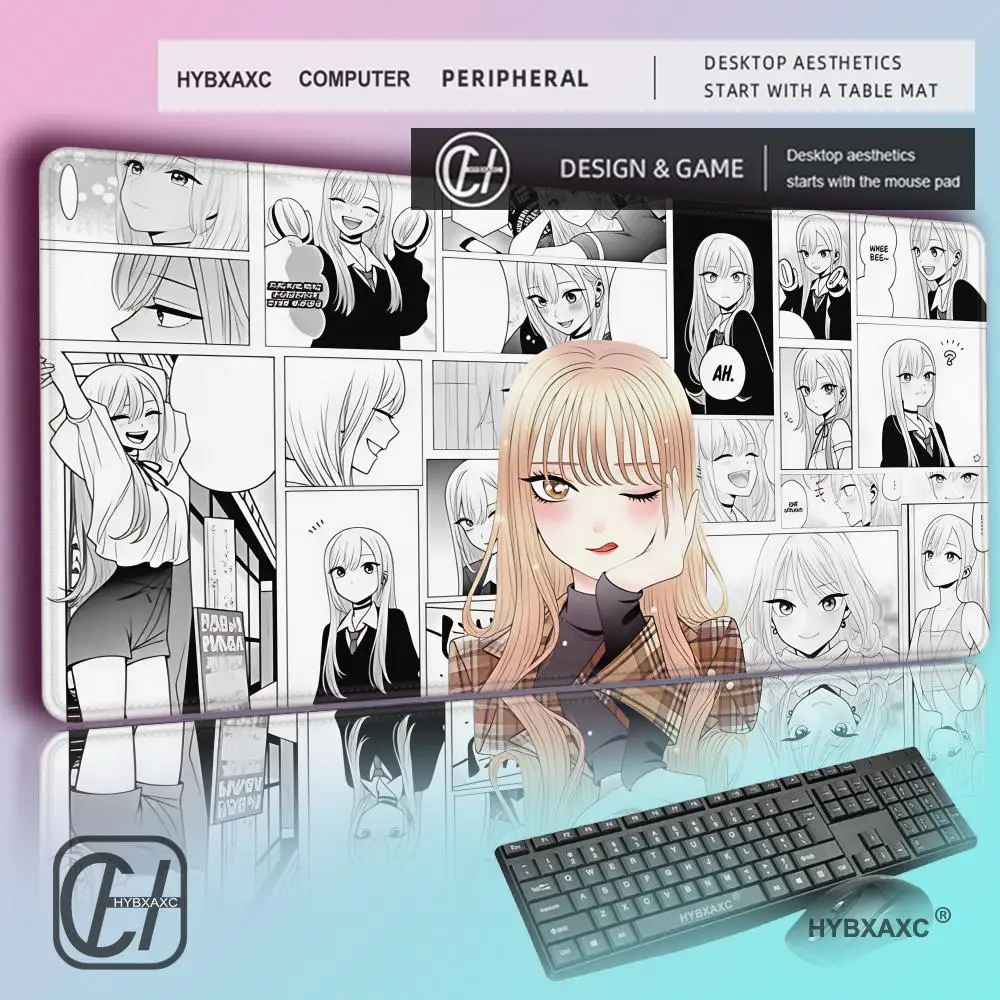 M-y D-ress Up Darling Kitagawa Marin Mouse Pad Large Gaming Mousepad with Thick Stitched Edge Non-Slip Desk Mat