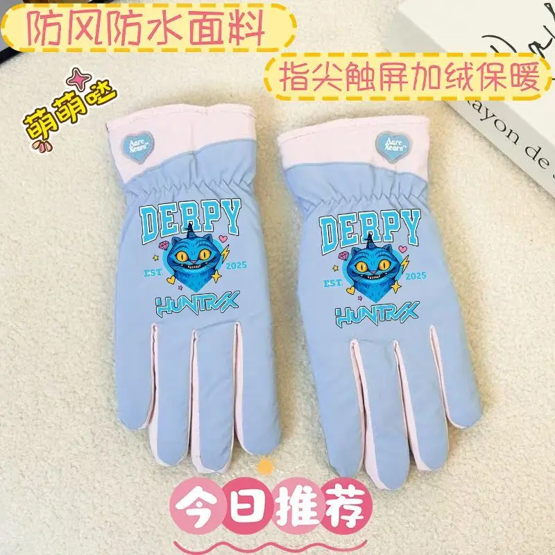 KPop Demon Hunters Women's Ski Gloves, Cute and Fashionable, Cycling, Touchscreen, Waterproof, Fleece-Lined, Full-Finger Gloves - Image 4