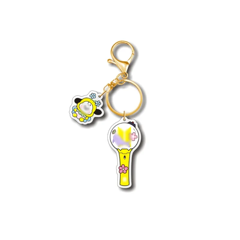 KPOP Korean Idol Combination Acrylic Keychain New BT Cartoon Acrylic Pendant Fans Collection Gift