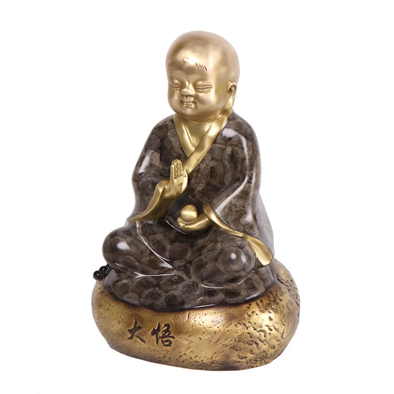 Copper Da Wu Figurine, Small Monk Craft, Home Living Room Decoration, Da Wu